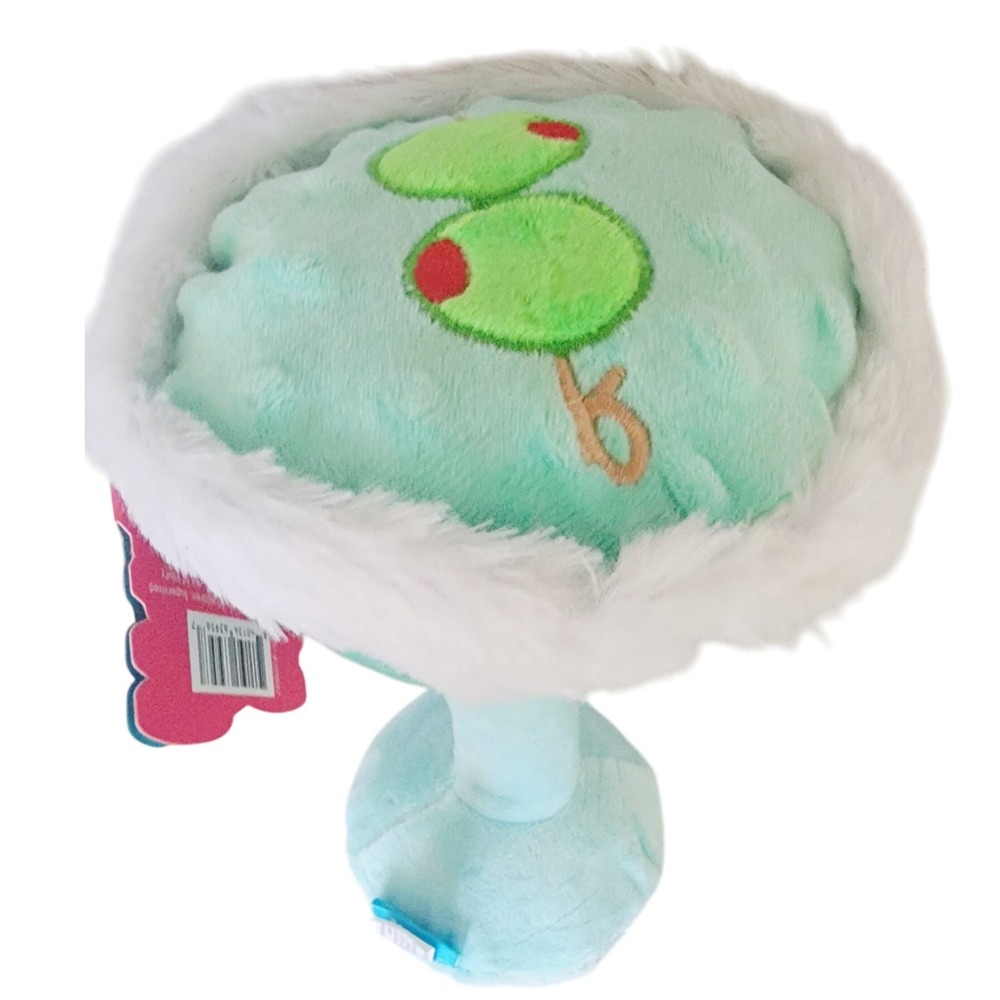 Bark Box Lucky‎ Muttini Dog Toy Martini Plush Squeaker Crinkle Fluff Barkbox NEW